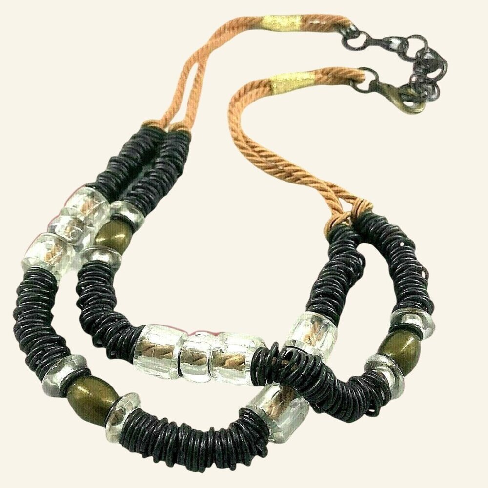 Tribal Ethnic Necklace Boho Brutalist Artisan Warrior Statement Runway